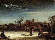 Rembrandt Peale Winter Landscape oil